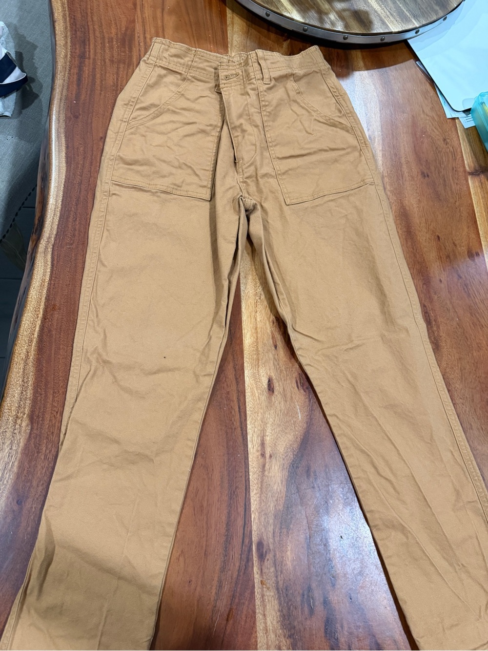 Knox Rose Women's Straight Leg Pants in Tan - Picture 4 of 7